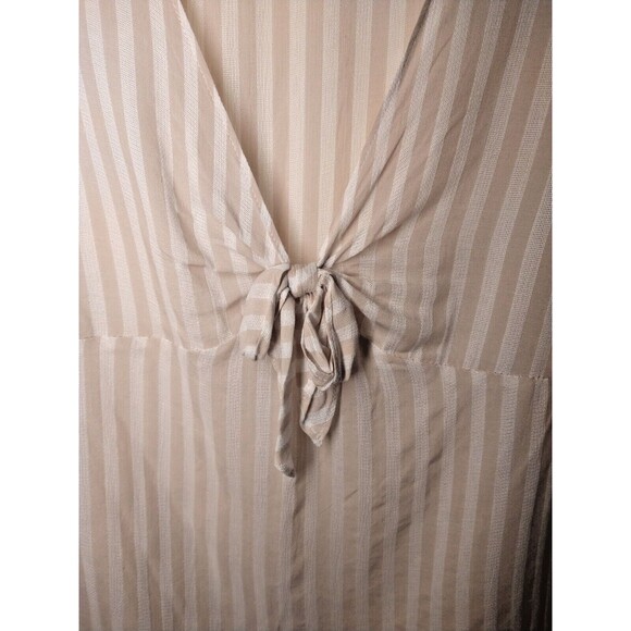 Lucy Paris Beige And White Striped 100% Viscous Blouse Large - Picture 4 of 10